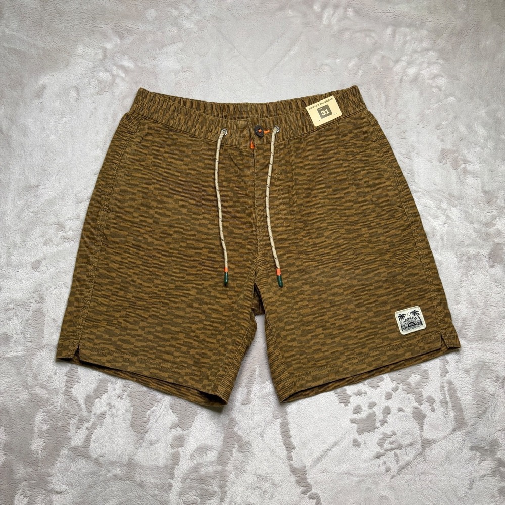 Howler Brothers Pressure Drop Shorts Mens 31 Corduroy Earth Brown Drawstring